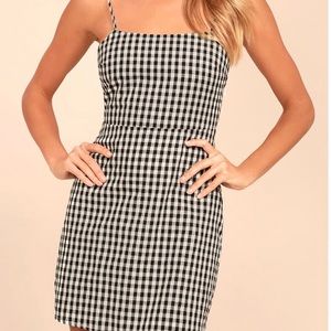 Lulus NWT Black and White Gingham mini Dress